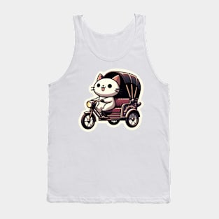 cat in a rickshaw Tank Top